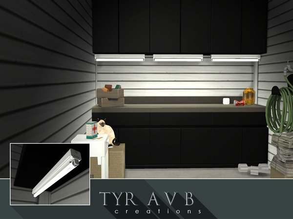 Sims 4 — Under Cabinet Florescent Light (Wall) by TyrAVB — This light with a single florescent tube (1 tile) Is
