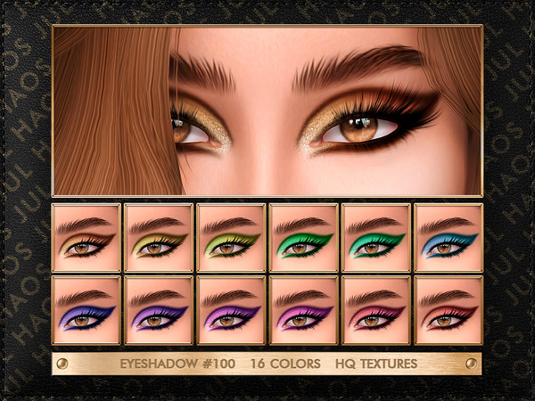 Sims 4 — JUL_HAOS [COSMETICS] EYESHADOW #100 by Jul_Haos — - CATEGORY: EYESHADOW - COLORS: 16 - GENDER: FEMALE - HQ