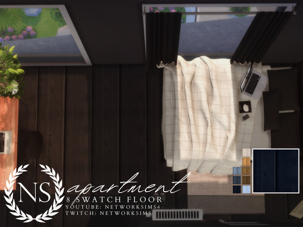 Sims 4 — Apartment Wooden Flooring - Networksims by networksims — Wide wooden planks in 8 colour swatches.