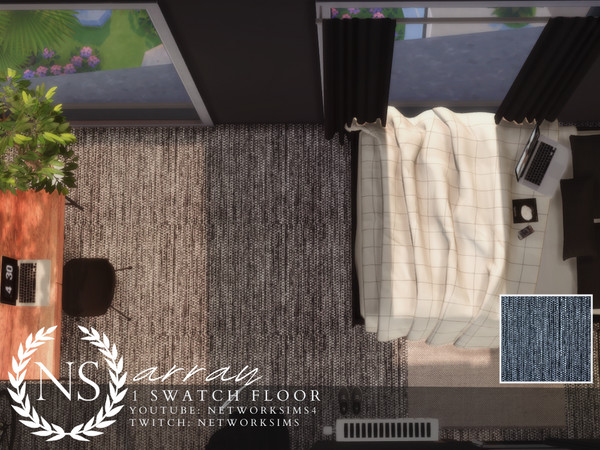 Sims 4 — Array Carpet - Networksims by networksims — Carpet with contrasting black and white fibers.