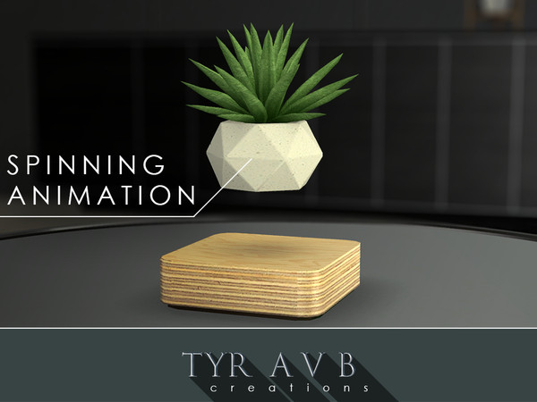 Sims 4 — Levitating Plant (Spinning) - Small Agave by TyrAVB — This popular and trendy levitating planters uses magnetic