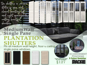 Sims 4 — Zenotta Single Plantation Shutters Medium by Padre — A new instalment of my shutters. This time it is a single,
