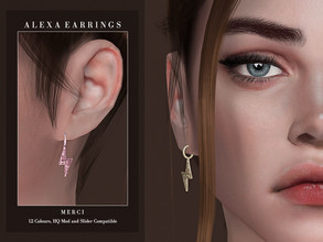 Sims 4 — Alexa Earrings by -Merci- — New accessories for Sims4! -For female, teen-elder. -All LODs. -No allow for random.