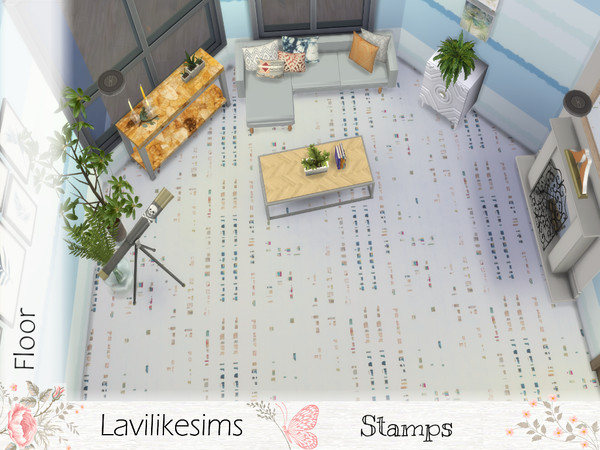 Sims 4 — Stamps by lavilikesims — A cute flooring 
