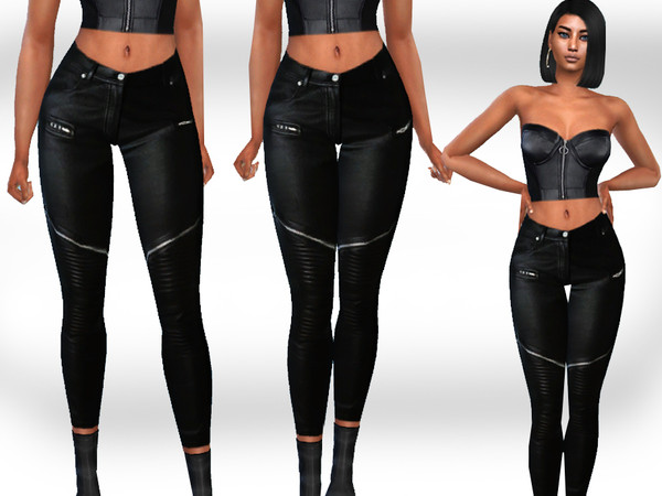 Sims 4 — Female Leather Pants by saliwa — Female Leather Pants