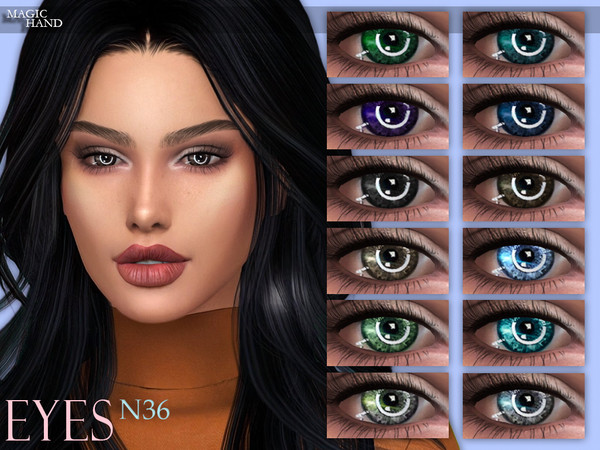 Sims 4 — [MH] Eyes N36 by MagicHand — --12 available colors-- --Compatible with HQ settings-- --CAS thumbnail-- Pictures