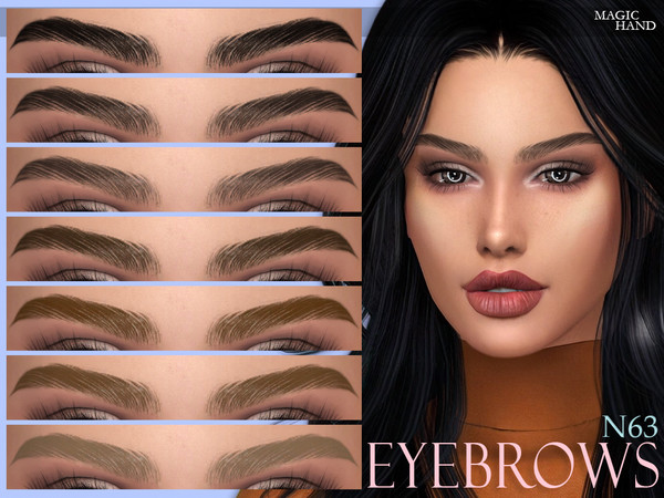 Sims 4 — [MH] Eyebrows N63 by MagicHand — --12 available colors-- --Compatible with HQ settings-- --CAS thumbnail--