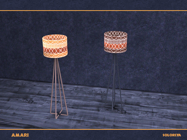 Sims 4 — Amari. Floor Light by soloriya — Floor light. Part of Amari set. 2 color variations. Category: Lights - Floor