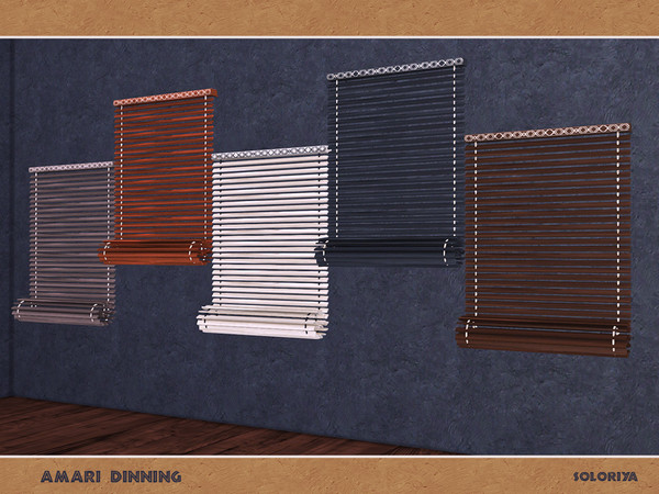 Sims 4 — Amari Dining. Blinds by soloriya — Wooden blinds. Part of Amari Dining set. 5 color variations. Category: