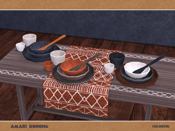 Sims 4 — Amari Dining. Plates, v1 by soloriya — Plates, version one. Part of Amari Dining set. 3 color variations.
