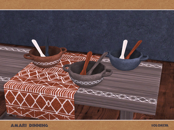 Sims 4 — Amari Dining. Plates, v3 by soloriya — Plates, version three. Part of Amari Dining set. 3 color variations.