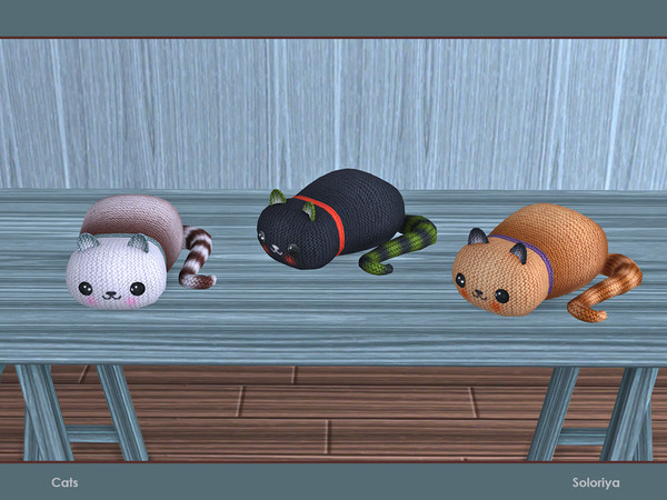 Sims 4 — Cats. Cat by soloriya — Decorative toy cat. Part of Cats set. 3 color variations. Category: Decorative -