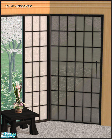 Sims 2 — Tokyo 1t screen door diag by Windkeeper — Diagonal version of Tokyo 1t screen door. Requires that file to work.