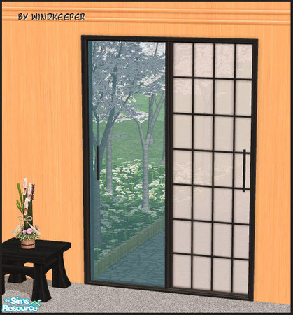 Sims 2 — Tokyo 2t side screen sliding door by Windkeeper — Linked to Tokyo main window for colors. Requires that file to