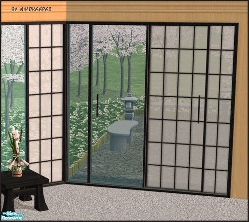 Sims 2 — Tokyo 2t side screen sliding door diag by Windkeeper — Diagonal version of Tokyo 2t side screen sliding door.