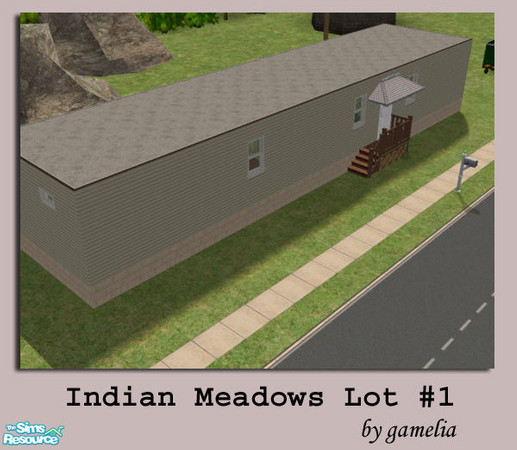 Sims 2 — Indian Meadows Lot#1 by gamelia — Single-wide mobile home. 3 bedroom, 1 bath. Fully furnished. 1x3 lot. NO