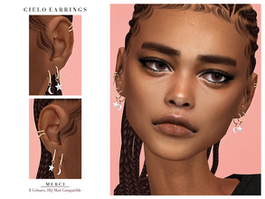 Sims 4 — Cielo Earrings by -Merci- — New accessories for Sims4! -For female, teen-elder. -All LODs. -No allow for random.