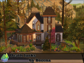 Sims 4 — Death Lurks by Bozena — The house is located in the Forgotten Hollow. -kitchen -livingroom with fireplace -2