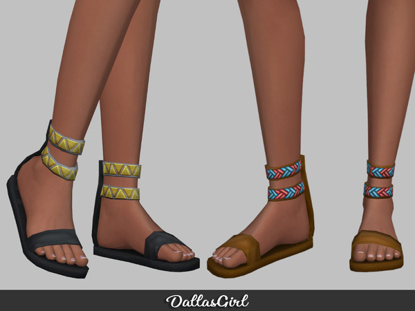 Sims 4 — Nancie Sandals by DallasGirl — *Info* -All LODs -20 Swatches -Med-Low Poly -Any Toenail Polish that fits EA feet