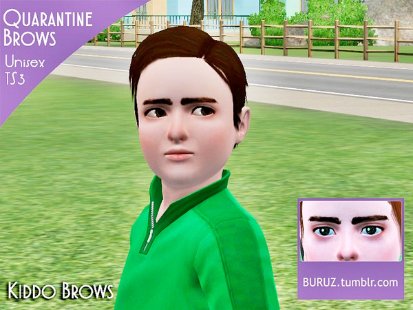 Sims 3 — QuarantineBrows Kiddo by Buruz — Eyebrows available for male and female. For Kids. Sims 3 version. 1.67