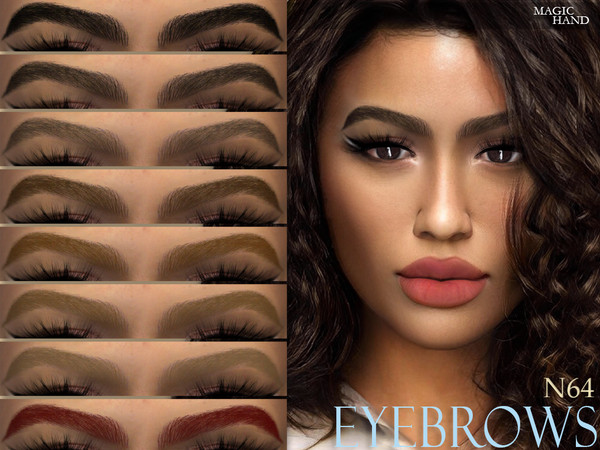 Sims 4 — [MH] Eyebrows N64 by MagicHand — --12 available colors-- --Compatible with HQ settings-- --CAS thumbnail--