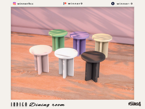 Sims 4 — Indigo Dining stool by Winner9 — Dining stool from my Indigo set, you can find it easy in your game by typing