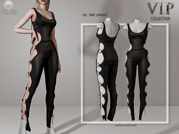 Sims 4 — [PATREON]  (Early Access) Ring Jumpsuit P26 by busra-tr — 12 colors Adult-Elder-Teen-Young Adult For Female