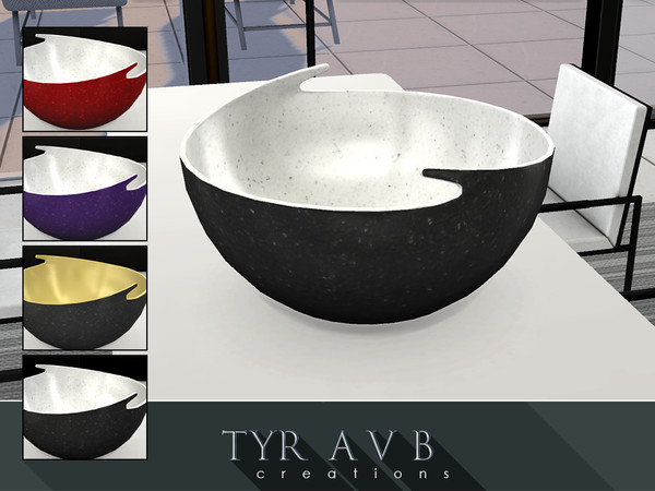 Sims 4 — Big Deco Bowl by TyrAVB — This modern porcelain duo tone decorative bowl has a huge wow factor when placed in