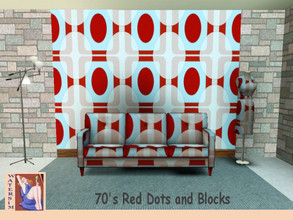 Sims 3 — ws 70sblockred Retro Pattern by watersim44 — A new creat geometric pattern for your Sims. Retro Seventies style