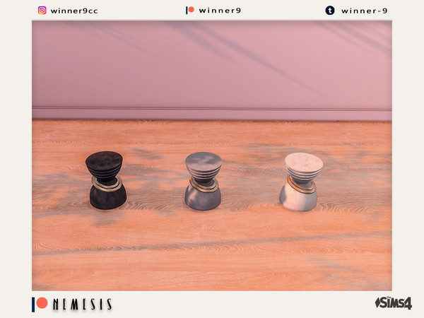 Sims 4 — Nemesis Stool with golden rings Patreon by Winner9 — Stool with golden rings from my Nemesis set, you can find