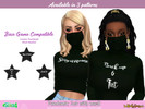 Sims 4 — Pandemic Mask Top  by XxThickySimsxX — Recolor Mesh needed 3 Patterns 1 color (black)