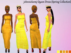 Sims 4 — Queen Dress(Spring Collection) by johnnieleemj — New Mesh by me 5 swatches All Lods Basegame Compatible Custom