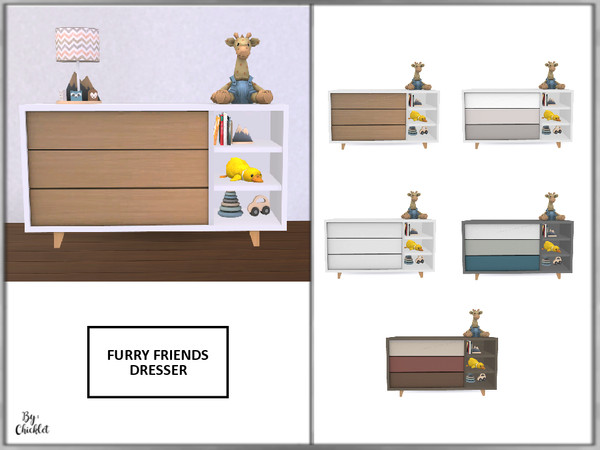 Sims 4 — Furry Friends Dresser by Chicklet — Creating a relaxing, safe, and friendly personal space for your little ones