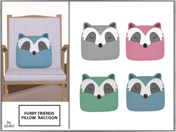 Sims 4 — Furry Friends Pillow Pal Raccoon by Chicklet — Creating a relaxing, safe, and friendly personal space for your