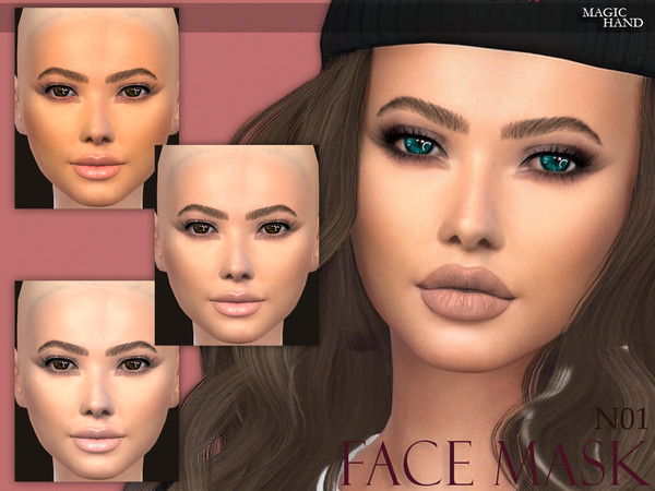 Sims 4 — [MH] Face Mask N01 by MagicHand — --8 swatches-- --Compatible with HQ settings-- --CAS thumbnail-- Combine with
