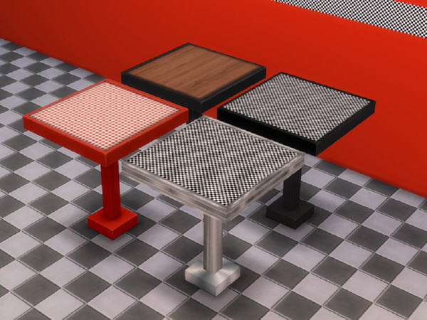 Sims 4 — Retro ReBOOT R&R Bar Table by seimar8 — Bar table 1950's style. Part of R&R Bar set. Dine Out Game Pack