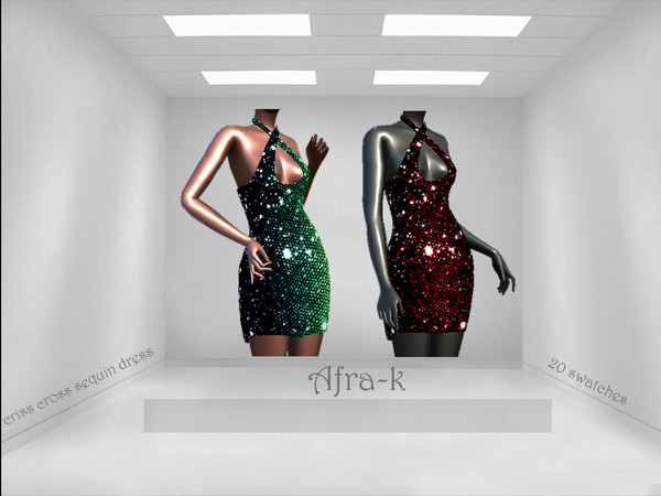 Sims 4 — Criss cross sequin dress by akaysims — This is one of my most prized possessions XD New mesh made by me - 20