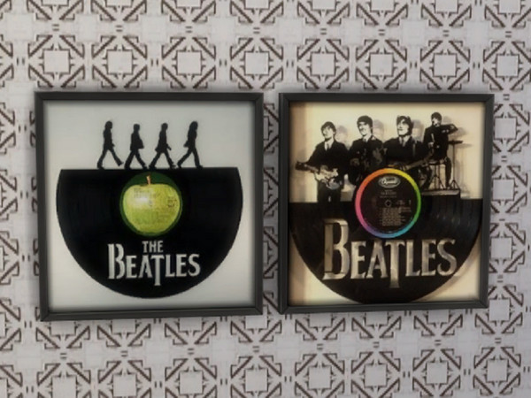 Sims 4 — Retro ReBOOT 70's Living Beatles Record Art by seimar8 — Two swatches of the Beatles. Part of 70's Living Cats
