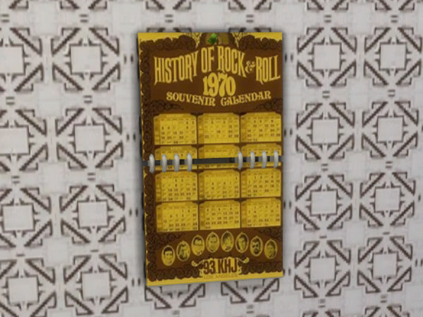 Sims 4 — Retro ReBOOT 70's Living Calendar by seimar8 — A Calendar souvenir from the 70's. Part of 70's Living Cats &