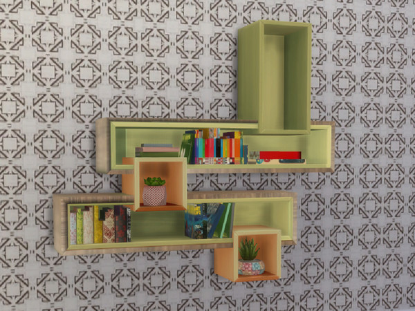 Sims 4 — Retro ReBOOT 70's Living Display Shelf by seimar8 — Retro style 1970's shelf. Part of 70's Living University