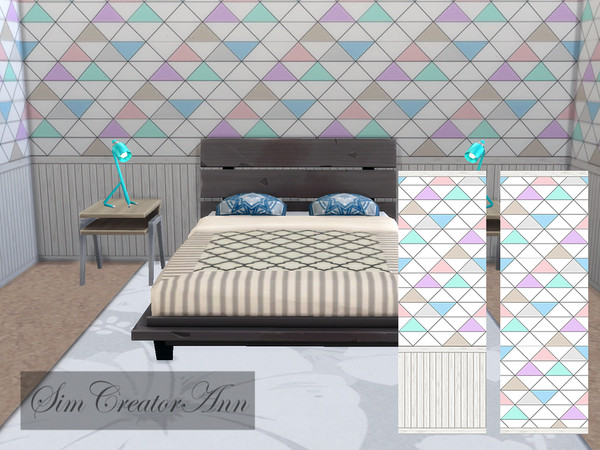 Sims 4 — Triangles Wallpaper by Sim_Creator_Ann — A triangle wallpaper, created by my 10 years old son Robin and me.