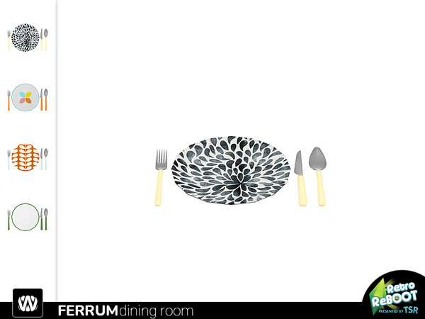 Sims 4 — Retro ReBOOT - Ferrum Place Setting by wondymoon — - Ferrum Dining Room - Place Setting - Wondymoon|TSR -