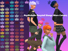 Sims 4 — Ponytail Bangs Hair; More Colours by Reyrichelle — 75 new colour options for the Base game hair style Ponytail