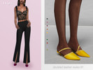 Sims 4 — Jius-Studded leather mules 01 by Jius — -Studded leather mules 01 -10 swatches -Everyday/Party -Custom thumbnail