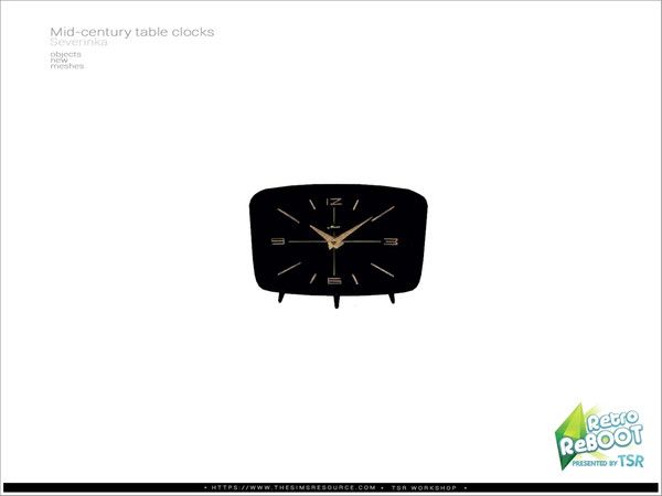 Sims 4 — [Mid-century] Table clock v03 by Severinka_ — Table clock v03 From the set 'Mid-century table clocks' Retro