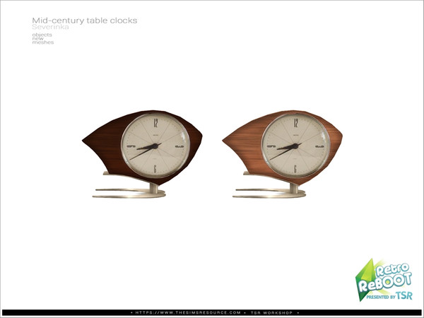 Sims 4 — [Mid-century] Table clock v05 by Severinka_ — Table clock v05 From the set 'Mid-century table clocks' Retro