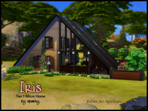 Sims 4 — Iris  by Sparky — Iris...before the Apocalypses, is a tier 1 Micro home built on 32 tiles. 3 room main house has