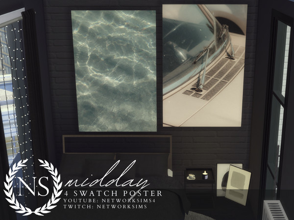 Sims 4 — Midday Posters - Networksims by networksims — A poster with 4 pastel photo designs.