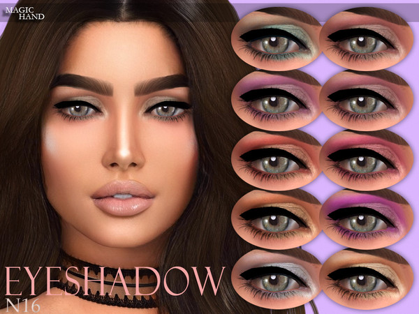 Sims 4 — [MH] Eyeshadow N16 by MagicHand — --12 available colors-- --Compatible with HQ settings-- --CAS thumbnail--