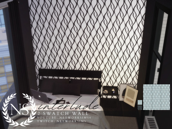 Sims 4 — Interlude Wallpaper - Networksims by networksims — Patterned wallpaper in 2 colour swatches.